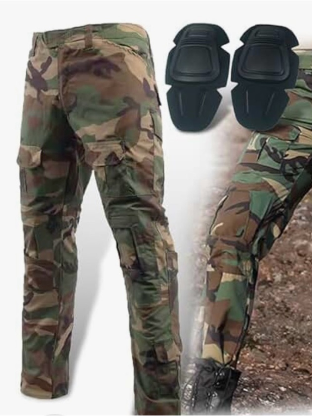 Men's Hanstrong Gear Camo Tactical Cargo Pants Green Camouflage Size 38 NEW
